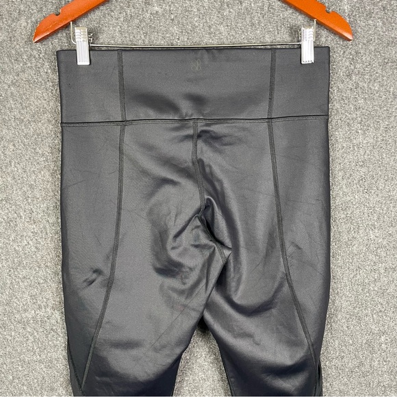 Sweaty Betty M Merino Wool Blend Jersey Lined Mesh Calves Black Wet Look Legging - Picture 7 of 16